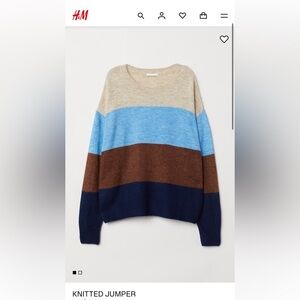 H&M Women's Color Block Sweater - Blue, Brown, Beige
Size M